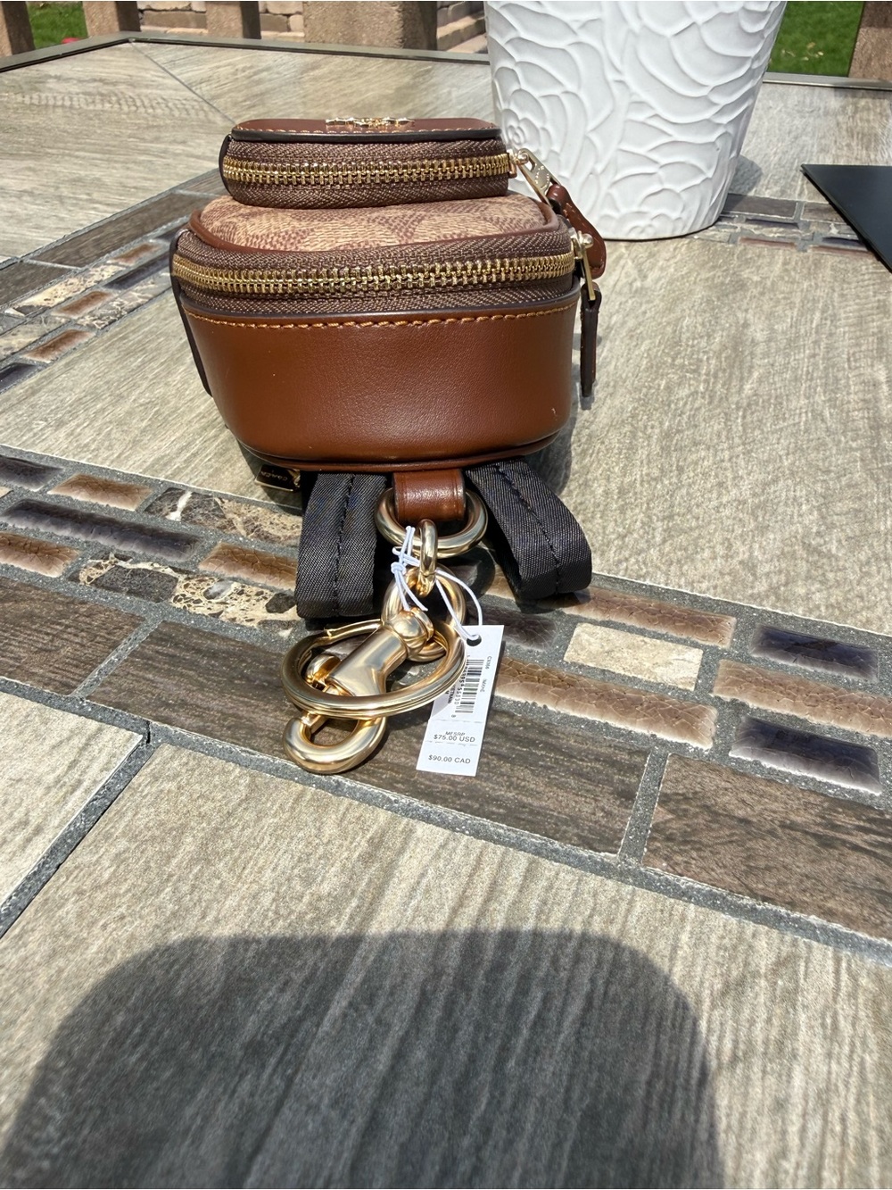 NWT Coach Mini Court Backpack Bag Charm Signature Canvas - Picture 7 of 12